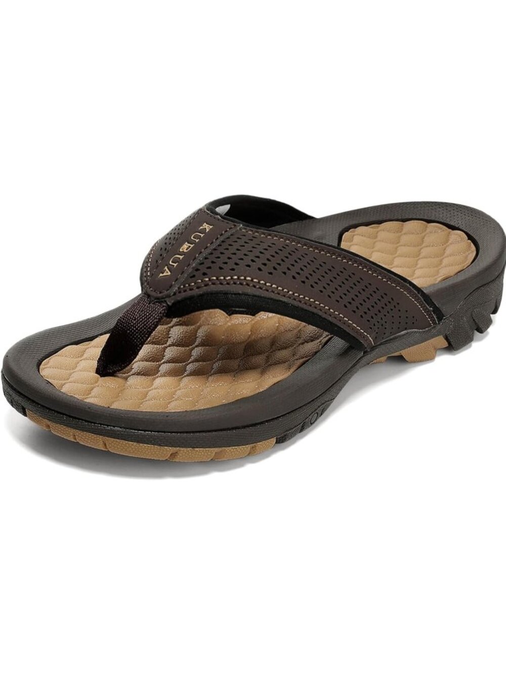 Men's Dark Brown Beach Flip-Flops Water Sandals Outdoor Athletic Thong